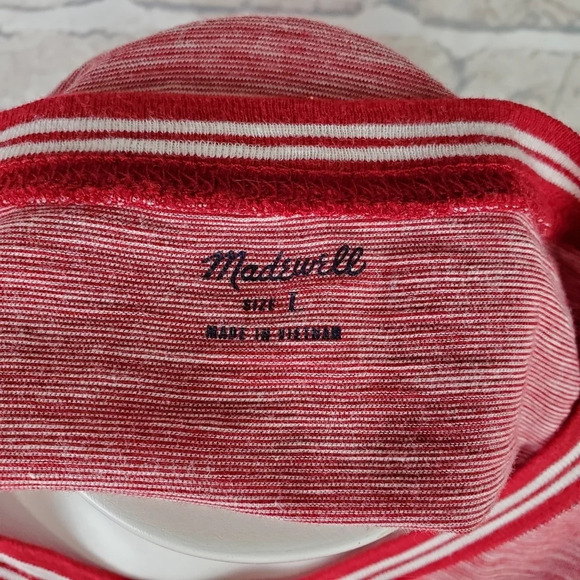 Madewell Heather  Knit Crew Neck Tee Burgundy Large - Picture 2 of 10